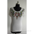 fashionable flowers decorated women pullover sweater